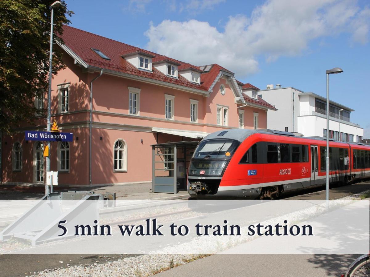 Sehr Gemuetliche Ferienwohnung In Bester Lage Mit Grossem Sonnenbalkon L Innenstadtnaehe L 1 Minute Zum Bahnhof L Kueche L Tv L Free-Wlan L Willkommen Im Hallo!-Apartment 8 Bad Wörishofen Esterno foto
